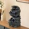 Gardenised Cascading Electric Powered 5-Tier Rock Water Fountain with LED Lights 18" QI004634 - alternate 2
